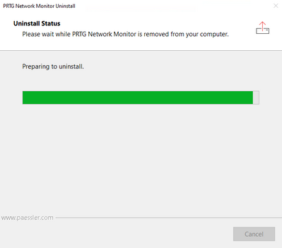 Uninstall PRTG Network Monitor Step 2 Uninstall PRTG Network Monitor Step 2